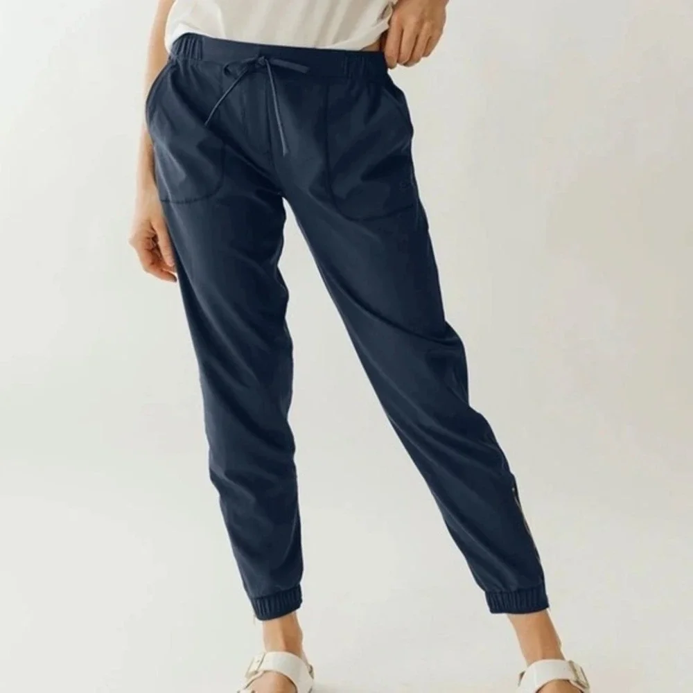 Albion Fit Jetset Jogger Pants Medium Petite Blue Comfort Athleisure‎ Casual